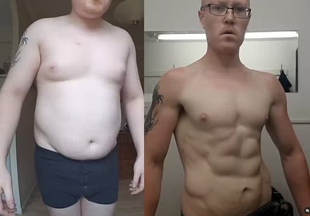 James Swift before and after his weight loss